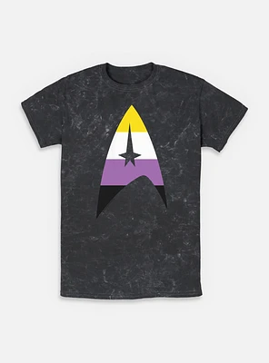 Star Trek Nonbinary Flag Logo Mineral Wash T-Shirt
