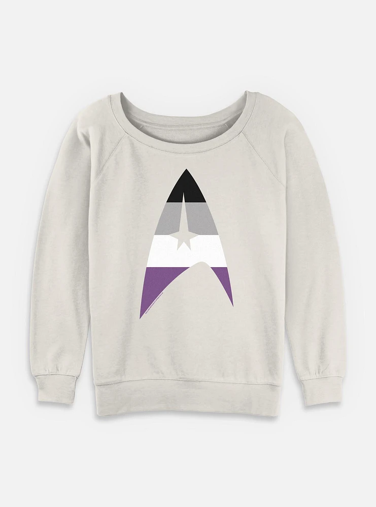 Star Trek Asexual Flag Logo Womens Slouchy Sweatshirt