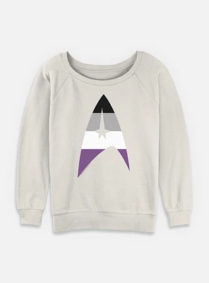 Star Trek Asexual Flag Logo Womens Slouchy Sweatshirt