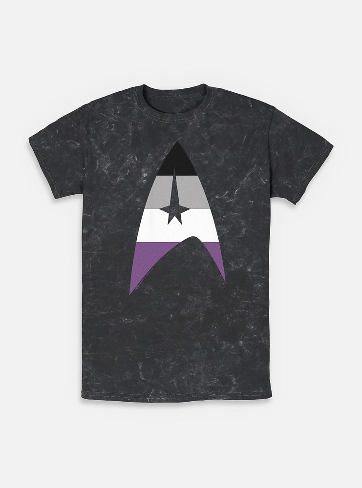 Star Trek Asexual Flag Logo Mineral Wash T-Shirt