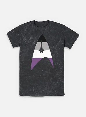 Star Trek Asexual Flag Logo Mineral Wash T-Shirt