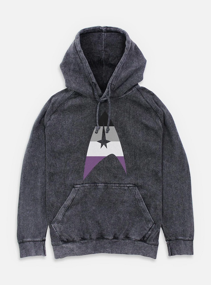Star Trek Asexual Flag Logo Mineral Wash Hoodie