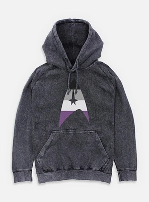 Star Trek Asexual Flag Logo Mineral Wash Hoodie