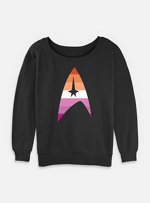 Star Trek Lesbain Flag Logo Womens Slouchy Sweatshirt