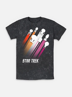 Star Trek Lesbian Pride Fleet Stripes Mineral Wash T-Shirt