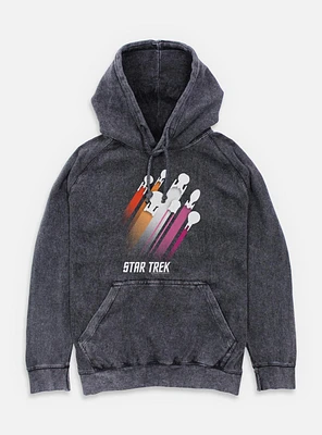 Star Trek Lesbian Pride Fleet Stripes Mineral Wash Hoodie