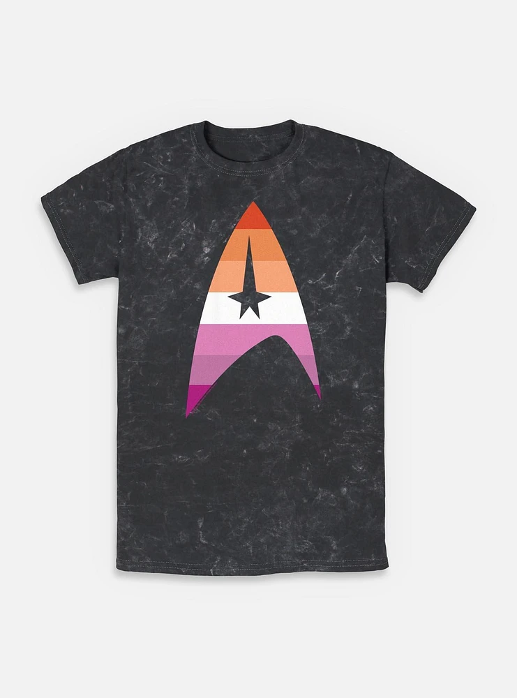 Star Trek Lesbain Flag Logo Mineral Wash T-Shirt