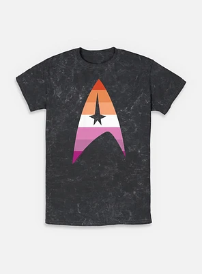 Star Trek Lesbain Flag Logo Mineral Wash T-Shirt