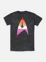 Star Trek Lesbain Flag Logo Mineral Wash T-Shirt