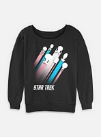 Star Trek Trans Pride Fleet Stripes Womens Slouchy Sweatshirt