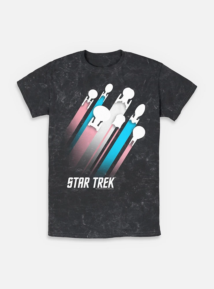 Star Trek Trans Pride Fleet Stripes Mineral Wash T-Shirt