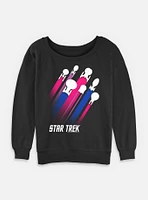 Star Trek Bisexual Pride Fleet Stripes Womens Slouchy Sweatshirt