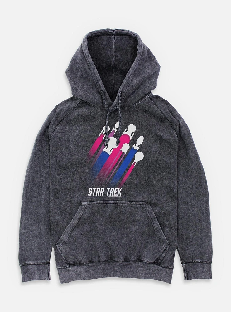 Star Trek Bisexual Pride Fleet Stripes Mineral Wash Hoodie