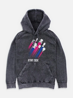 Star Trek Bisexual Pride Fleet Stripes Mineral Wash Hoodie