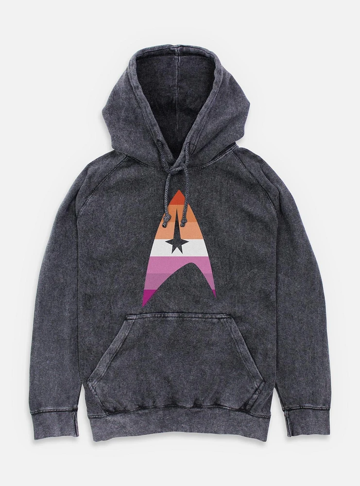 Star Trek Lesbain Flag Logo Mineral Wash Hoodie