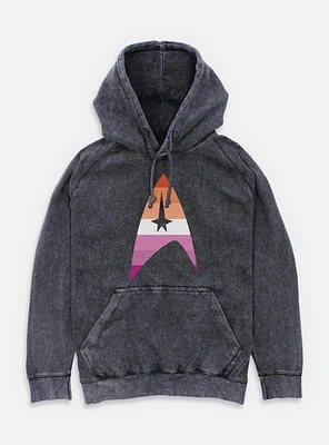 Star Trek Lesbain Flag Logo Mineral Wash Hoodie