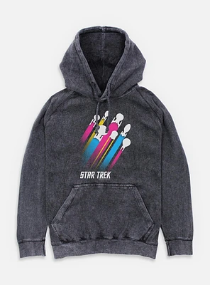 Star Trek Pan Pride Fleet Stripes Mineral Wash Hoodie