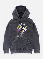 Star Trek Nonbinary Pride Fleet Stripes Mineral Wash Hoodie