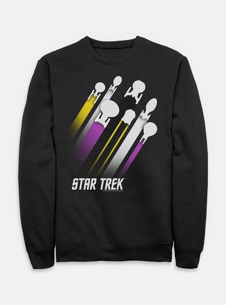 Star Trek Nonbinary Pride Fleet Stripes Sweatshirt
