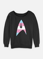 Star Trek Trans Flag Logo Womens Slouchy Sweatshirt