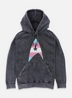 Star Trek Trans Flag Logo Mineral Wash Hoodie