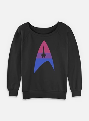 Star Trek Bisexual Flag Logo Womens Slouchy Sweatshirt