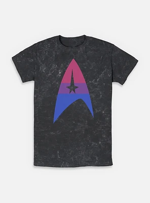 Star Trek Bisexual Flag Logo Mineral Wash T-Shirt