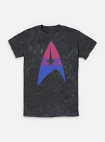 Star Trek Bisexual Flag Logo Mineral Wash T-Shirt