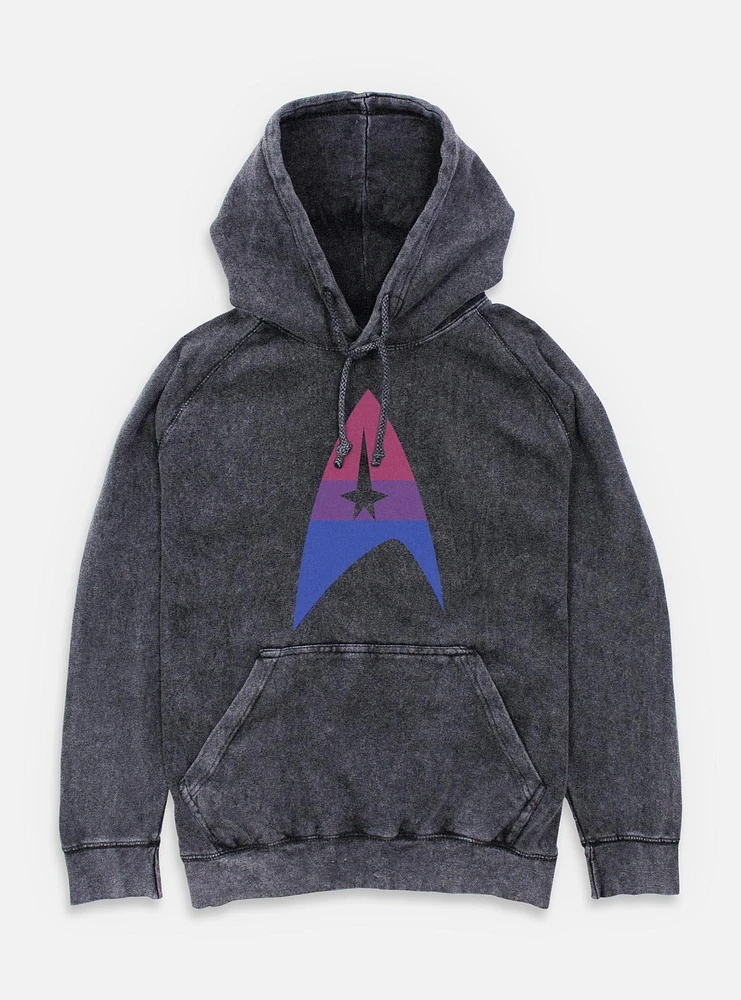 Star Trek Bisexual Flag Logo Mineral Wash Hoodie