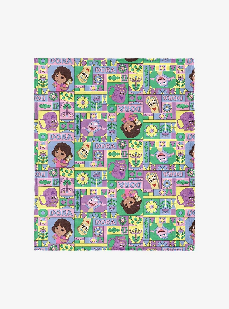 Dora The Explorer Dora and Friends Collage 50x60" Silk Touch Throw Blanket