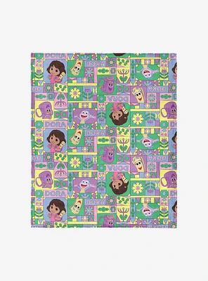 Dora The Explorer Dora and Friends Collage 50x60" Silk Touch Throw Blanket