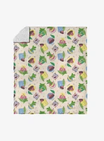 Dora The Explorer Boots Pattern Silk Touch Sherpa Throw Blanket