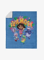Dora The Explorer Vamos Silk Touch Sherpa Throw Blanket