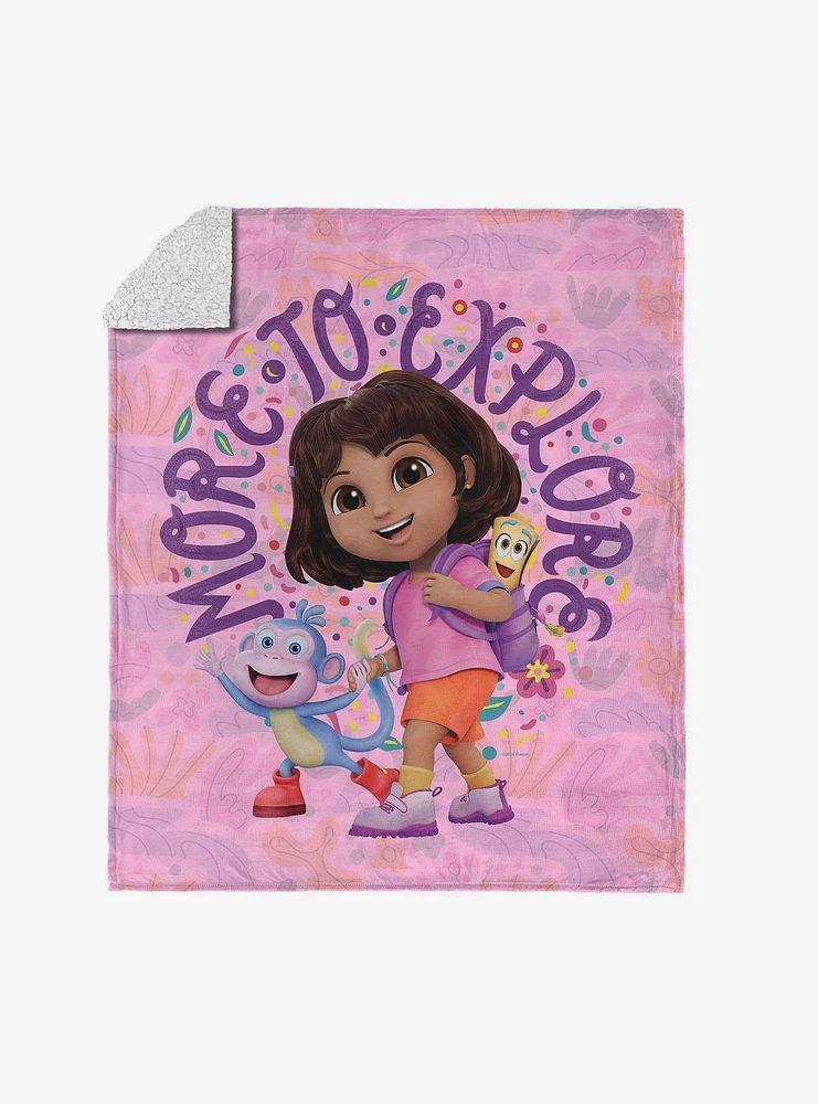 Dora The Explorer More to Explore Silk Touch Sherpa Throw Blanket