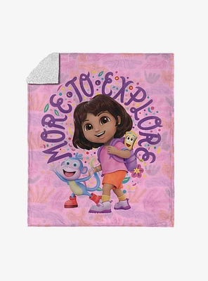 Dora The Explorer More to Explore Silk Touch Sherpa Throw Blanket