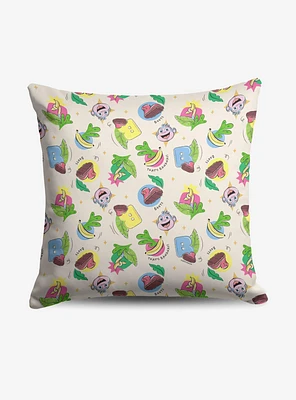Dora The Explorer Boots Pattern Throw Pillow