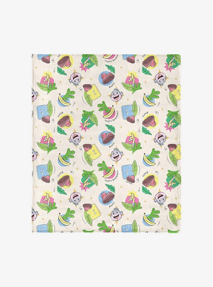 Dora The Explorer Boots Pattern 40x50" Silk Touch Throw Blanket