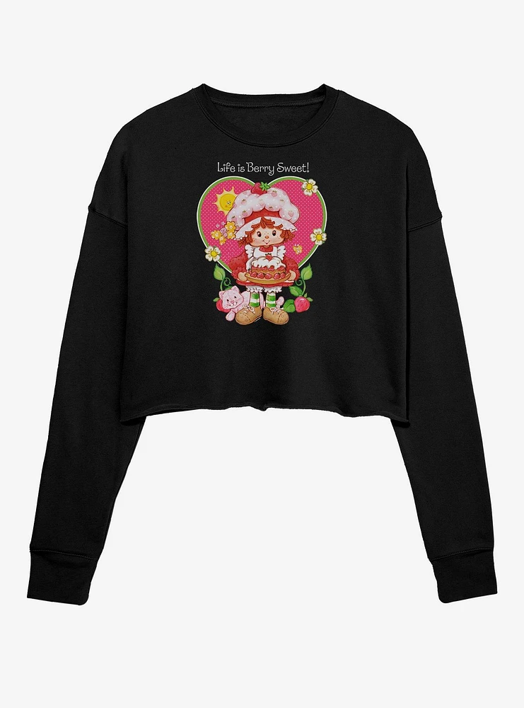 Strawberry Shortcake Life Berry Sweet Girls Crop Sweatshirt