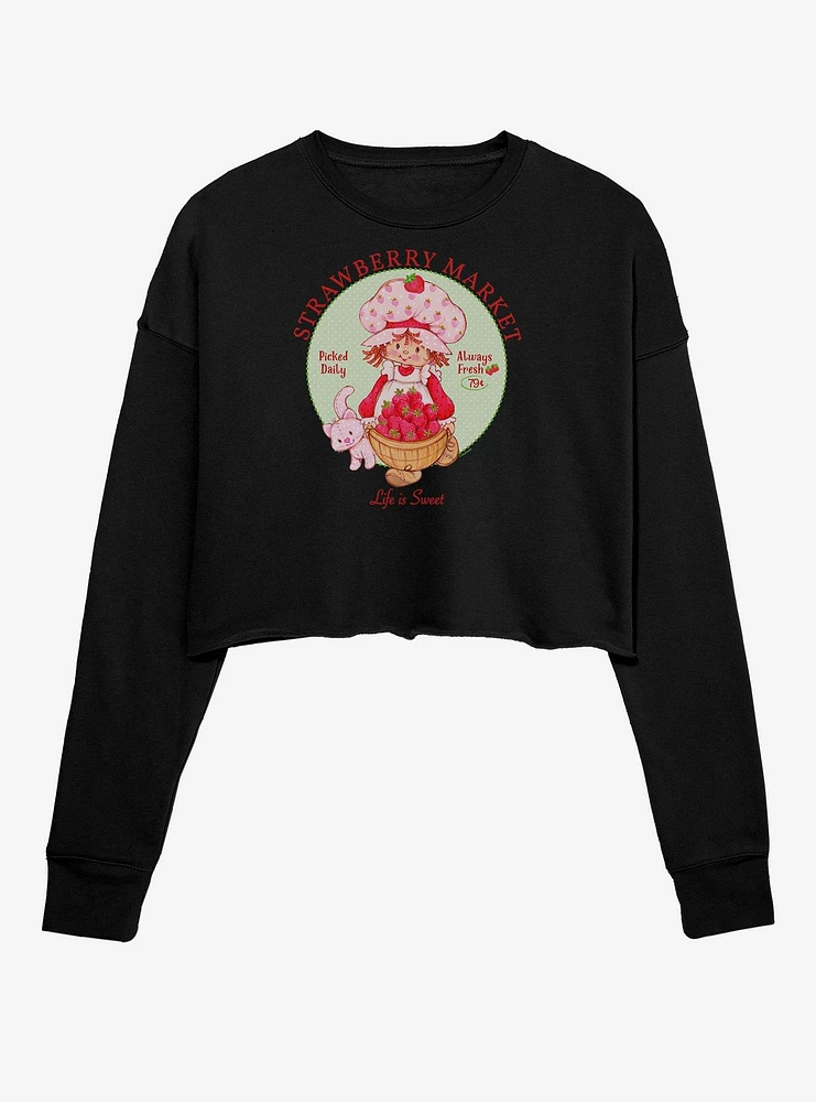 Strawberry Shortcake Market Girls Crop Sweatshirt