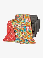 Hello Kitty Rainbow Red Full/Queen Quilted Blanket