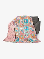 Hello Kitty Rainbow Pink Full/Queen Quilted Blanket