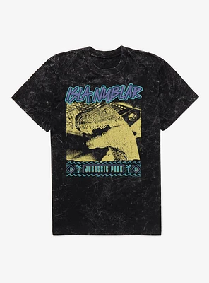 Jurassic Park Isla Nublar 1993 Retro Raptor Mineral Wash T-Shirt