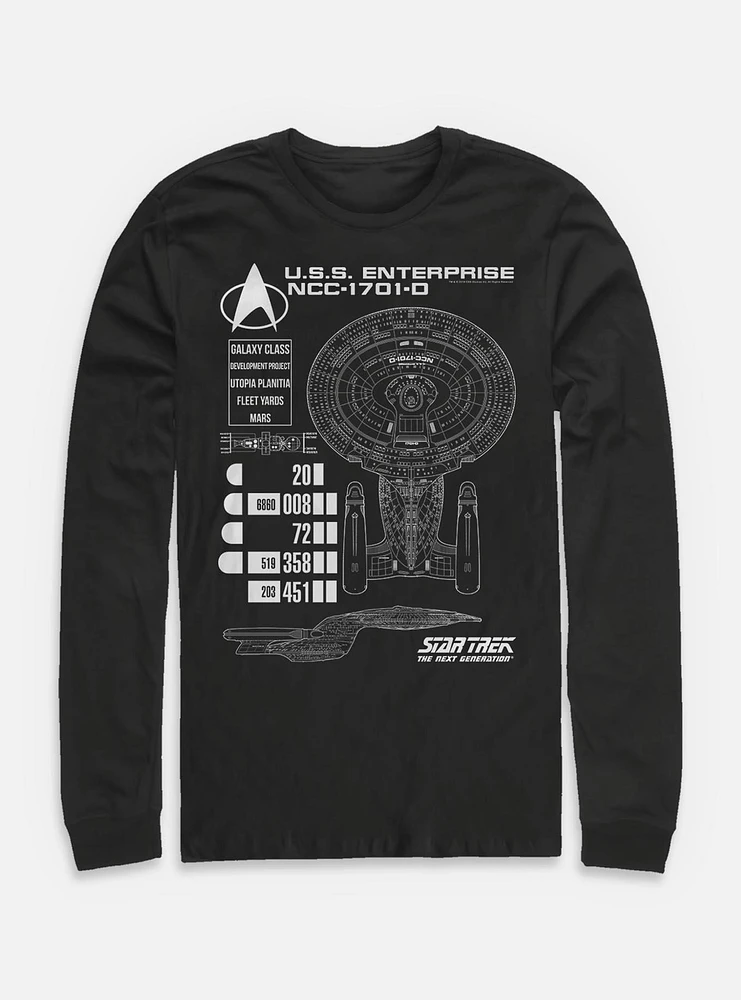 Star Trek Ship Schematics Long-Sleeve T-Shirt