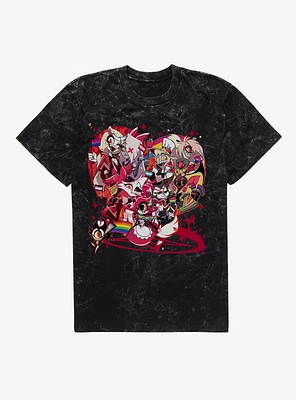 Hazbin Hotel Pride Heart Mineral Wash T-Shirt