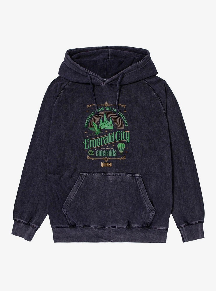 Wicked Emerald City Mineral Wash Hoodie