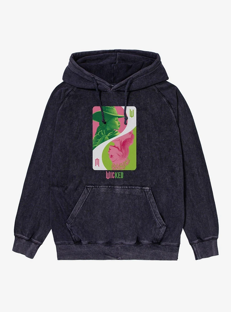 Wicked Elphaba Glinda Card Mineral Wash Hoodie