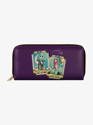 Disney Nightmare Before Christmas Jack & Sally Star Crossed Lovers Zip Around Wallet