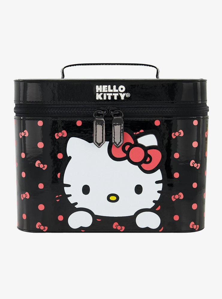 Hello Kitty Polka Dot Bow Cosmetic Case Organizer with Mirror