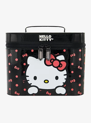 Hello Kitty Polka Dot Bow Cosmetic Case Organizer with Mirror