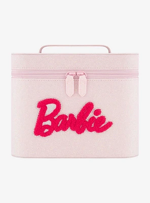 Barbie Glitter Pink Cosmetic Case Organizer with Mirror